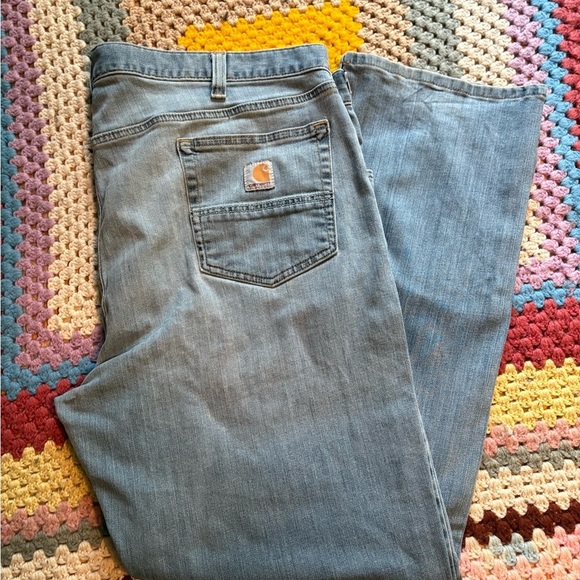 Carhartt Blue Relaxed Jeans Durable Workwear - Picture 1 of 9